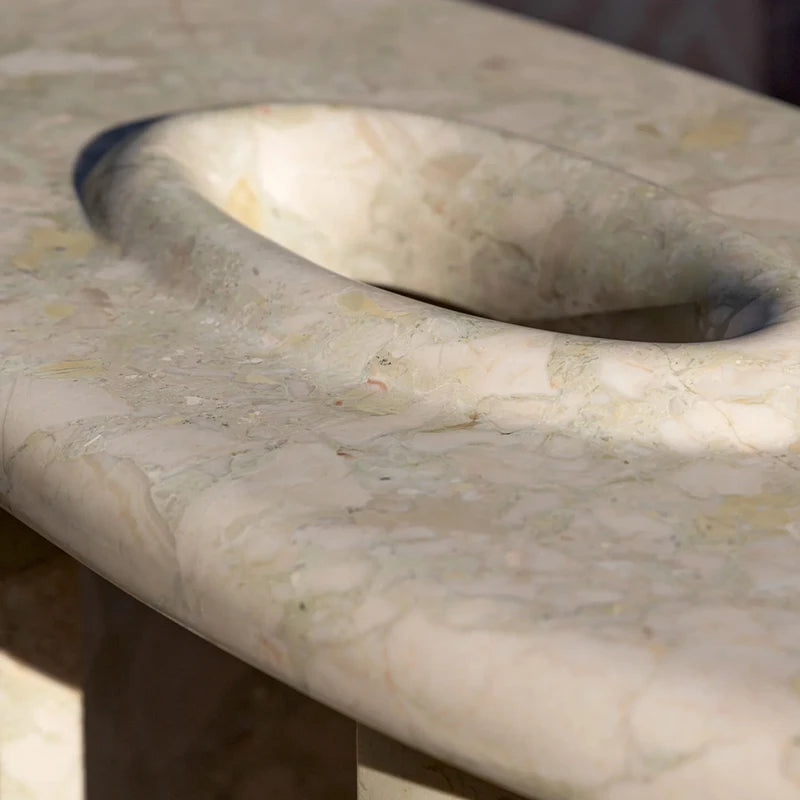 Dream Home Artistic Marble Console Table Unique Center Hole Sculptural Irregular Natural Stone Table for Modern Home Decor - Image 4