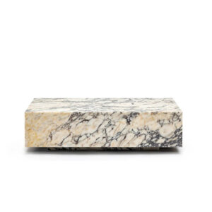 Dream Home High Inquiry Calacatta Viola Marble Coffee Table Low Profile Floating Square Block Modern Living Room Accent Plinth