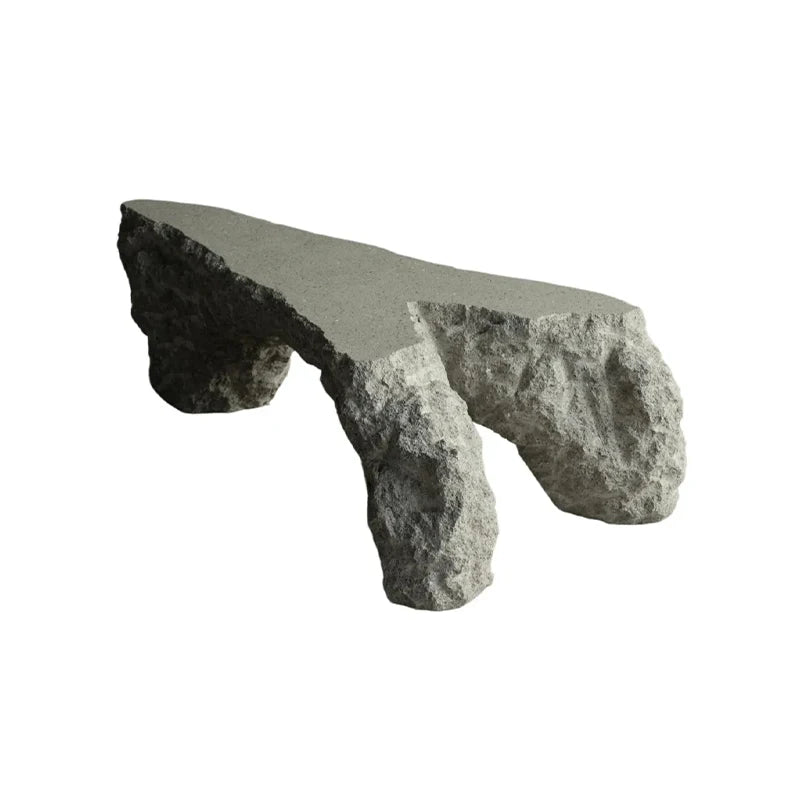 Luxury Modern Lava Rock Coffee Table Hand Carved Three Pillar Raw Rock Form Unique Rough Texture Villa Living Room Accent Table - Image 6