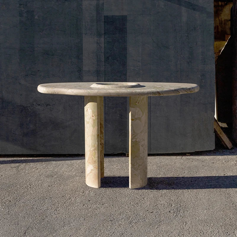 Dream Home Artistic Marble Console Table Unique Center Hole Sculptural Irregular Natural Stone Table for Modern Home Decor - Image 7