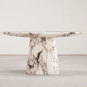 Dream Home Natural Pattern Marble Console Table Elongated Oval Slab Top Taper Stone Stand Modern Hall Entrance Decor Furniture