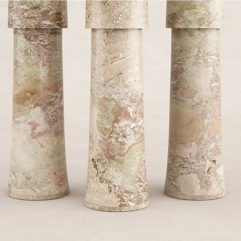 Natural Pink Mixed Onyx Marble Triple Bottle Leg Console Table Rectangular Stone Hallway Table Dream Home - Image 6