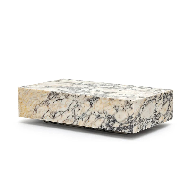 Dream Home High Inquiry Calacatta Viola Marble Coffee Table Low Profile Floating Square Block Modern Living Room Accent Plinth - Image 2