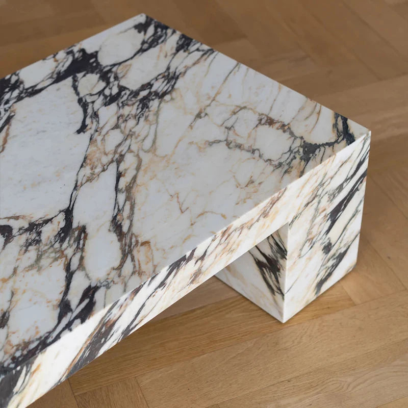 Dream Home Luxury Calacatta Viola Marble Coffee Table Integrated Solid Stone Frame Modern Living Room Center Table for Villa - Image 5