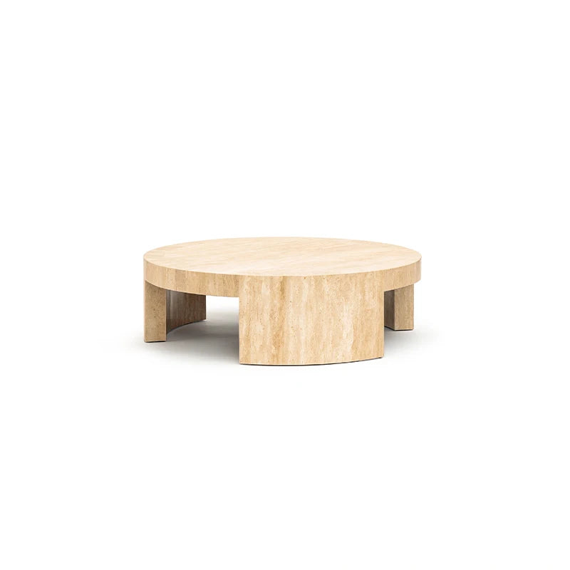 Dream Home Fast Selling Full Round Monolithic Stone Coffee Table Three Arch Cutouts Matte Travertine Hotel Lobby Table - Image 2