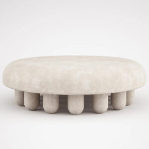 Wabi Sabi Travertine Marble Coffee Table Mushroom Round Top Multi Rounded Leg Living Room Center Table Dream Home