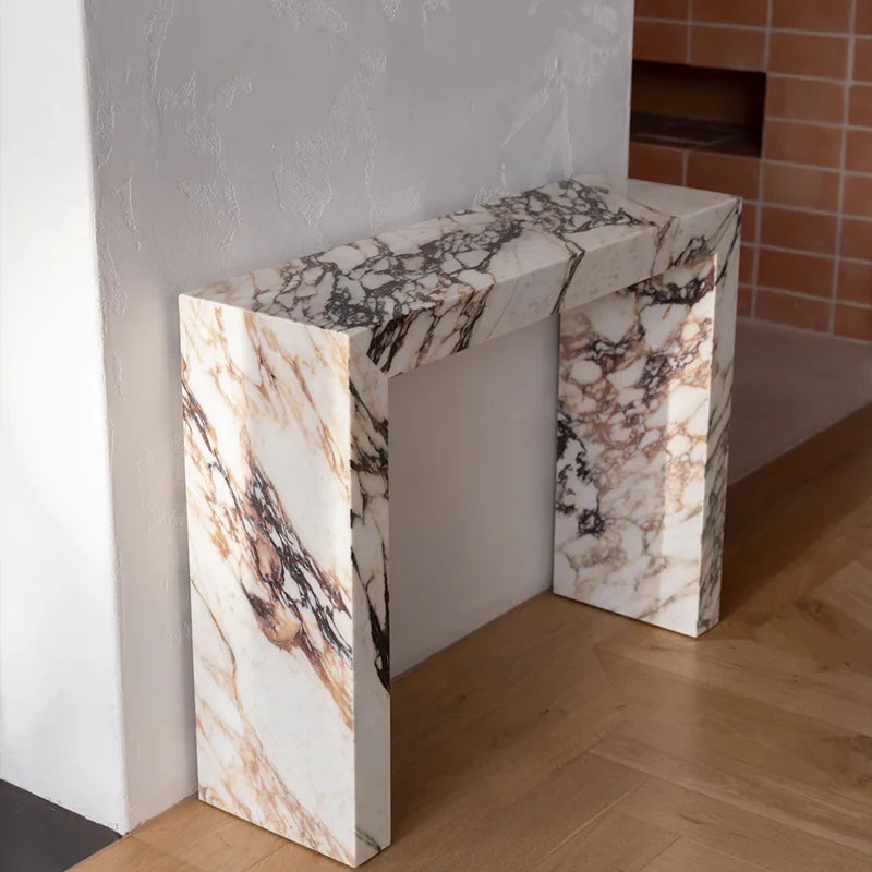 Dream Home Calacatta Viola Marble Console Table Integrated U Shaped Modern Entryway Hallway Accent Table - Image 5
