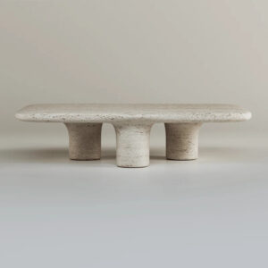 Premium Italian Style Travertine Marble Coffee Table Sculptural Natural Stone Furniture for Living Room Villa Hotel