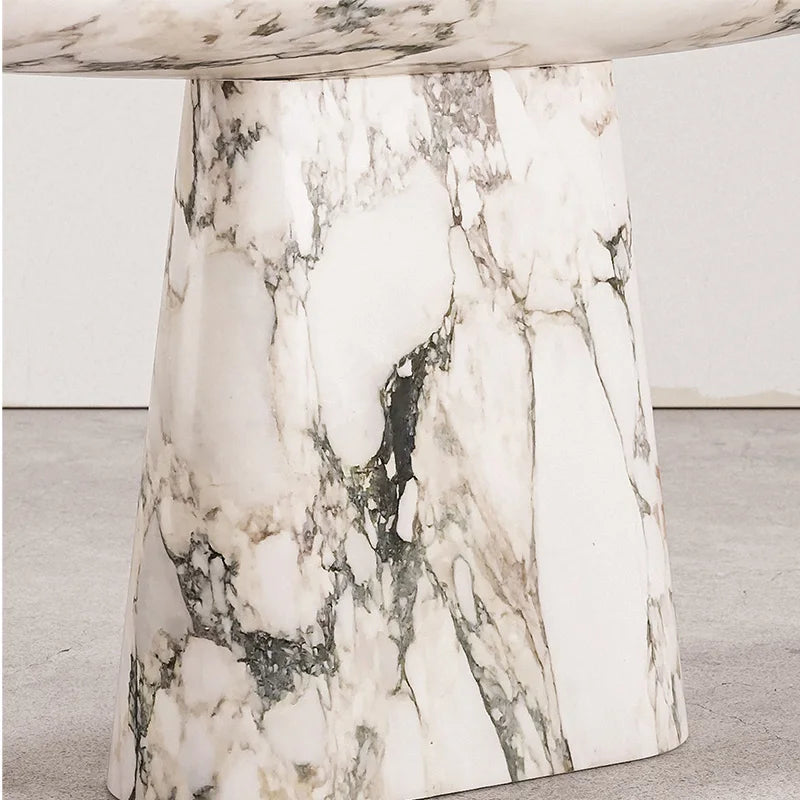 Dream Home Natural Pattern Marble Console Table Elongated Oval Slab Top Taper Stone Stand Modern Hall Entrance Decor Furniture - Image 6