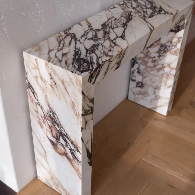 Dream Home Calacatta Viola Marble Console Table Integrated U Shaped Modern Entryway Hallway Accent Table