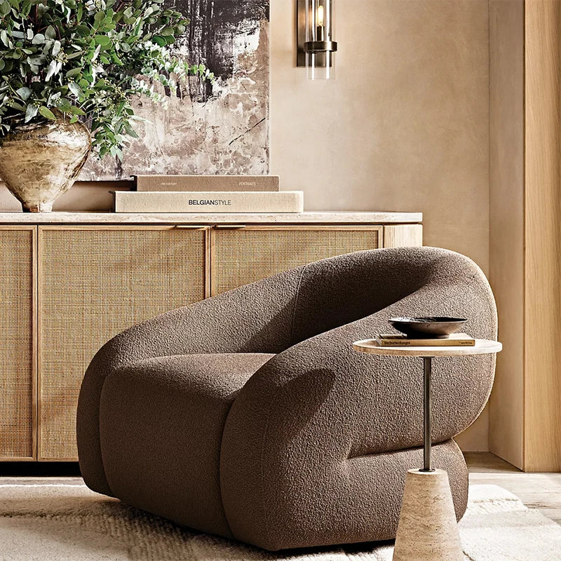 Dream Home Travertine Side Table Conical Base Metal Stem Round Top Wabi Sabi Living Room Accent Furniture - Image 4