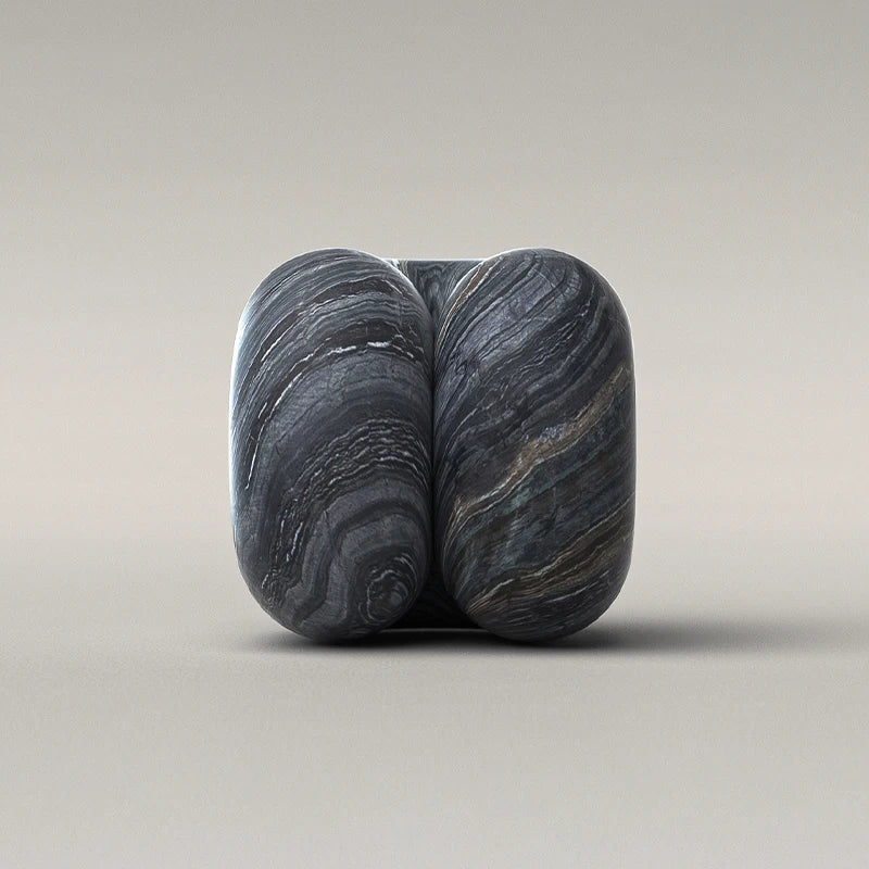 Dream Home Black Wave Marble Side Table Interlocked Double Loop Sculptural Form Minimalist Living Room Accent Table - Image 5