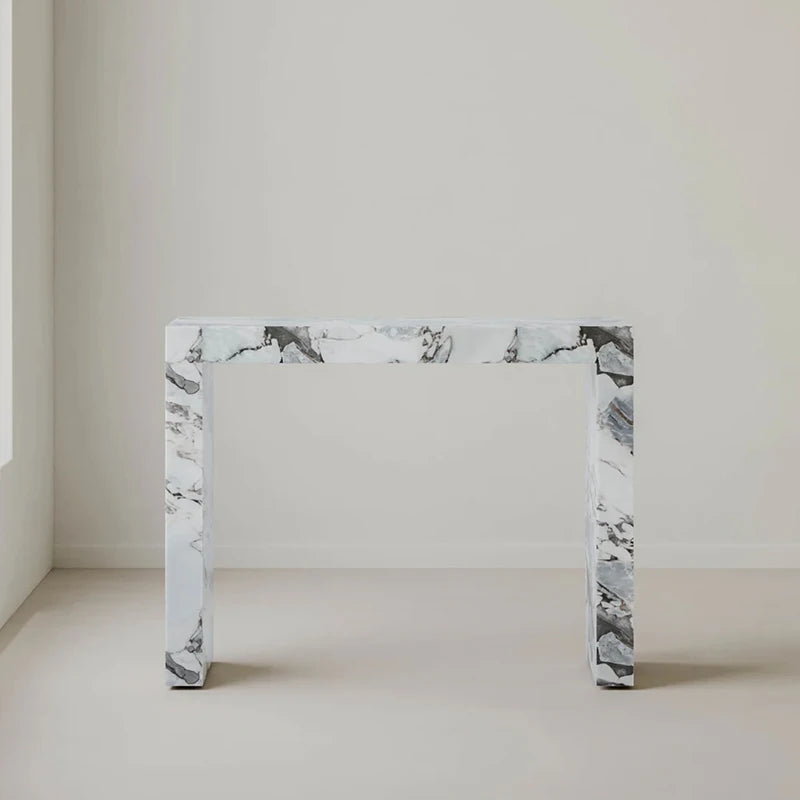 Dream Home Calacatta Viola Marble Console Table Integrated U Shaped Modern Entryway Hallway Accent Table - Image 2