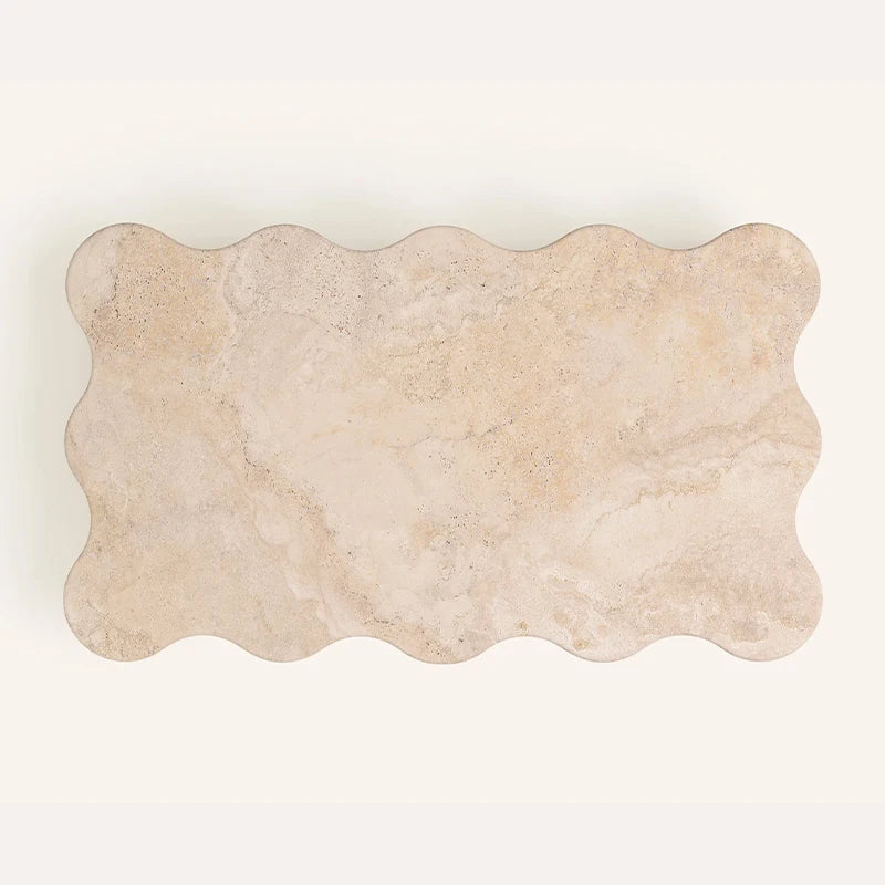 Dream Home Viral Wavy Edge Marble Coffee Table Six Solid Sphere Stone Legs Artistic Designer Living Room Center Table - Image 2