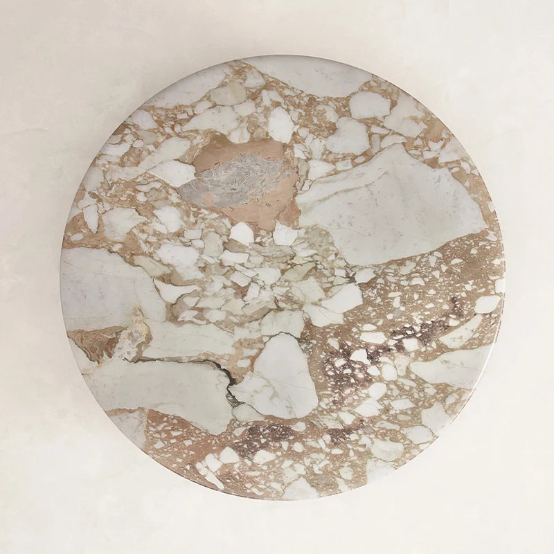Luxury Round Marble Coffee Table Thick Cylinder Legs Elegant Natural Stone Center Table for Modern Living Room Villa Decor - Image 3