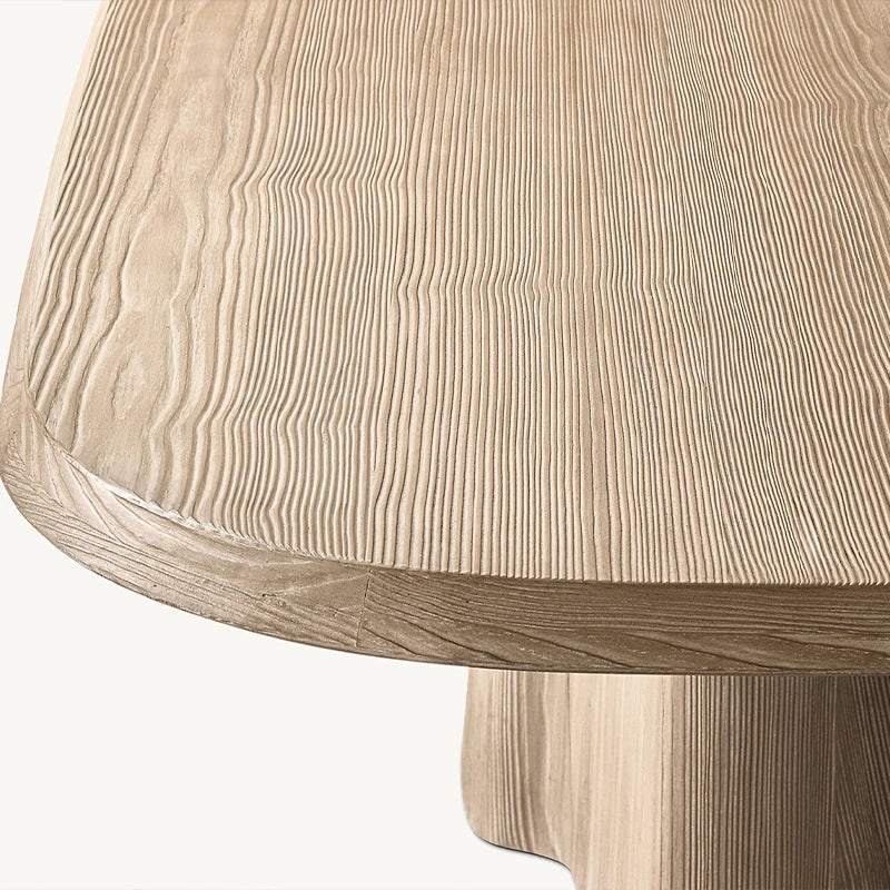 Dream Home Solid Oak Dining Table Monolithic Flared Pedestal Base Organic Rectangle Top Wabi Sabi Home Dining Furniture - Image 4
