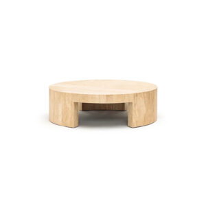 Dream Home Fast Selling Full Round Monolithic Stone Coffee Table Three Arch Cutouts Matte Travertine Hotel Lobby Table