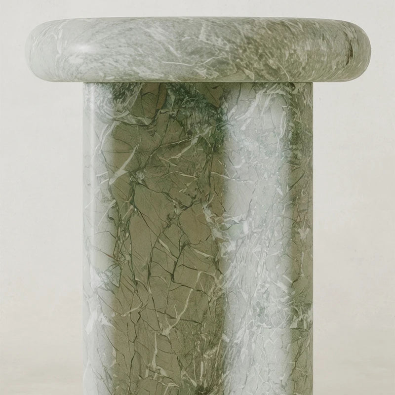 Dream Home Natural Green Marble Console Table Elegant Oval Shape Curved Solid Stone Leg Luxury Entryway Hallway Furniture - Image 4