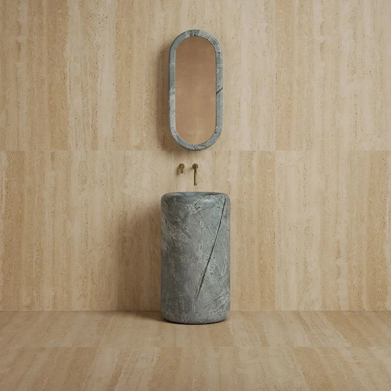 Dream Home Premium Sculptural Column Marble Pedestal Sink Multiple Stone Color Options Luxury Wash Basin - Image 10