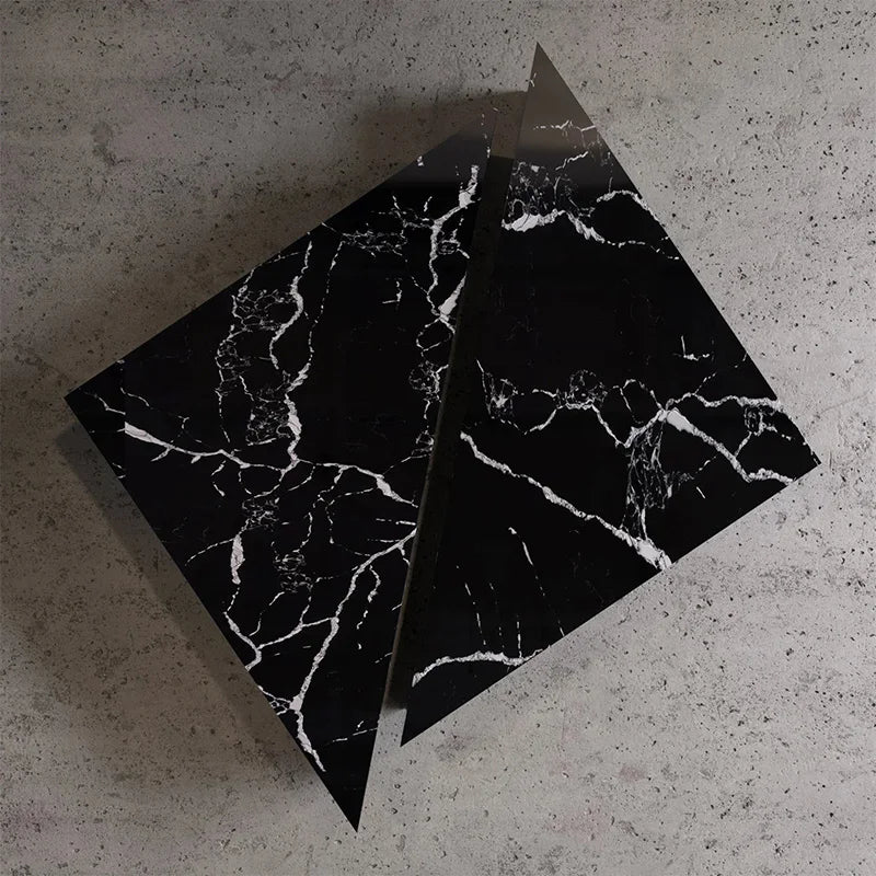 Dream Home Wild Vein Marble Coffee Table Modular Double Triangle Split Base Minimalist Modern Art Living Center Table - Image 5