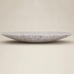 Grey Terrazzo Marble Coffee Table Low Profile Concave Oval Stone Tea Table Designer Villa Decor Center Desk Dream Home