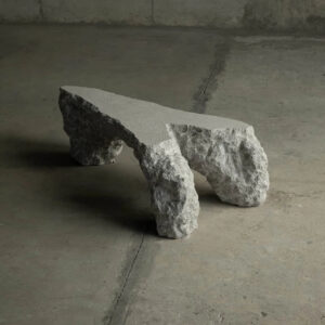 Luxury Modern Lava Rock Coffee Table Hand Carved Three Pillar Raw Rock Form Unique Rough Texture Villa Living Room Accent Table