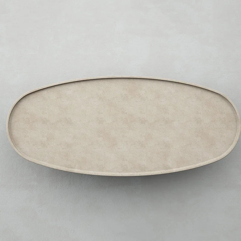 Oval Bowl Shape Marble Coffee Table Natural Stone Raised Tray Edge Minimalist Sofa Center Table Dream Home - Image 2