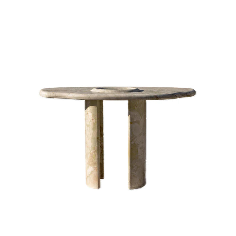 Dream Home Artistic Marble Console Table Unique Center Hole Sculptural Irregular Natural Stone Table for Modern Home Decor - Image 2