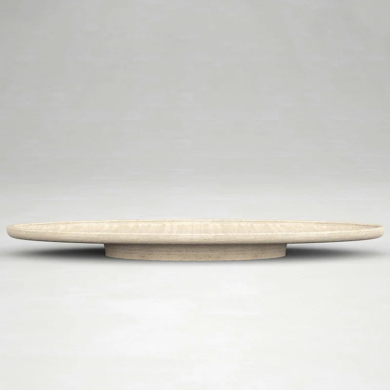 Minimalist Marble Coffee Table Oval Tray Shape Travertine Stone Coffee Table Luxury Villa Center Table Dream Home - Image 7