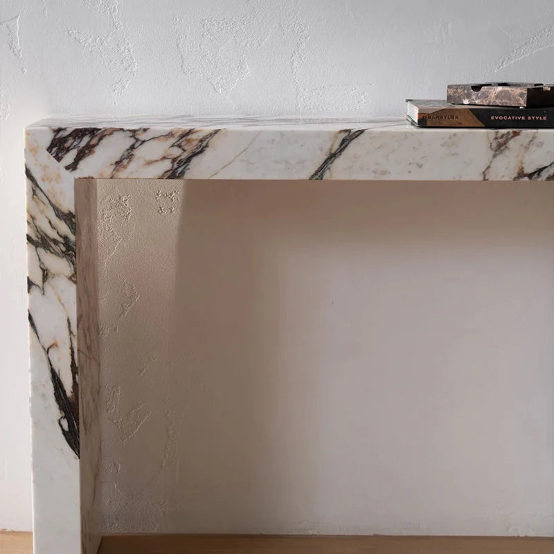 Dream Home Calacatta Viola Marble Console Table Integrated U Shaped Modern Entryway Hallway Accent Table - Image 3